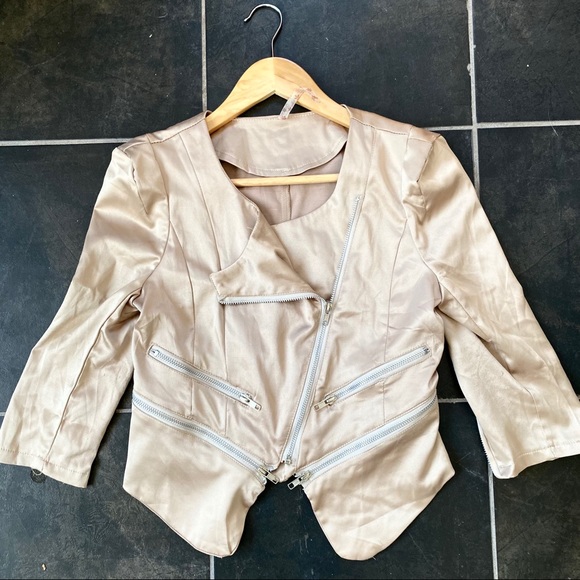 Silky zippered motorcycle jacket - Picture 3 of 4